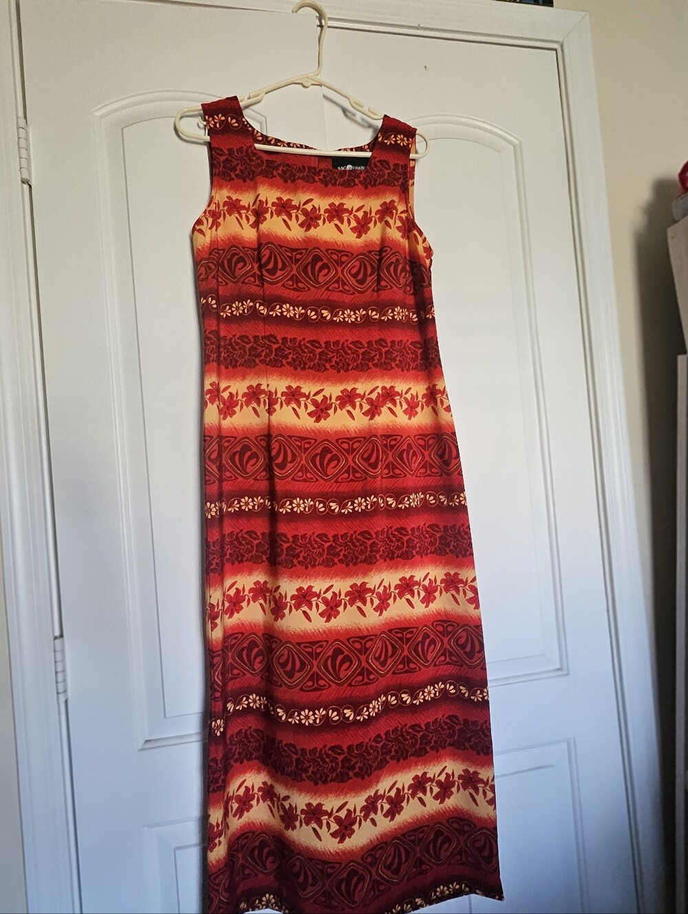Women's Red and Yellow Hawaiian Dress